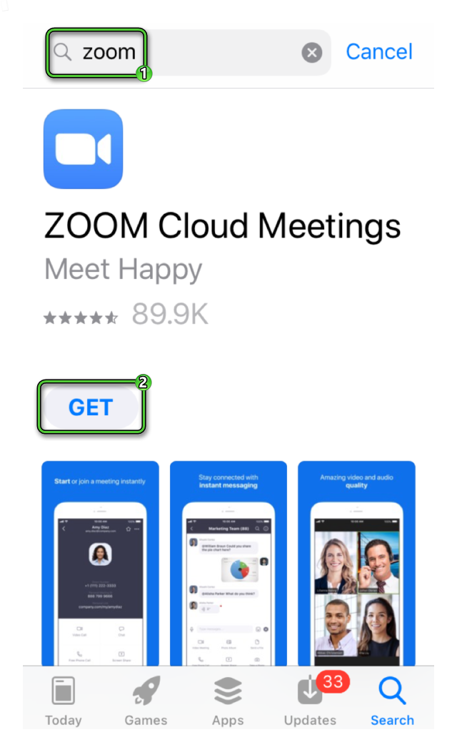 Get Zoom in App Store