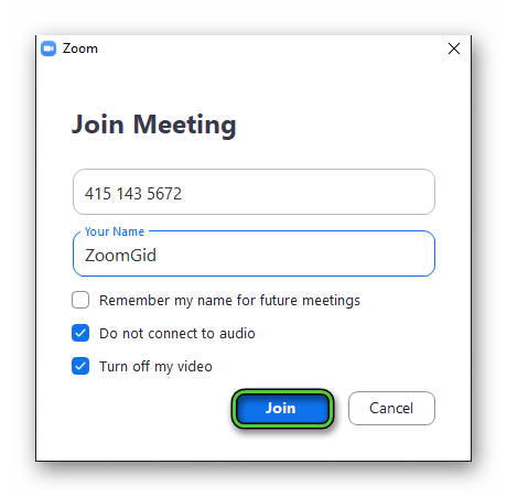 Join Meeting on PC