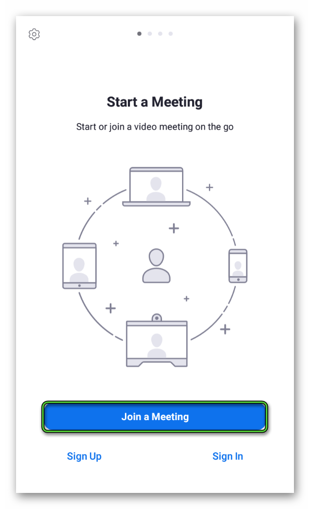 Join a Meeting button on Android Tablet