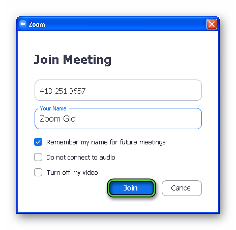 Joining meeting with ID in Windows XP