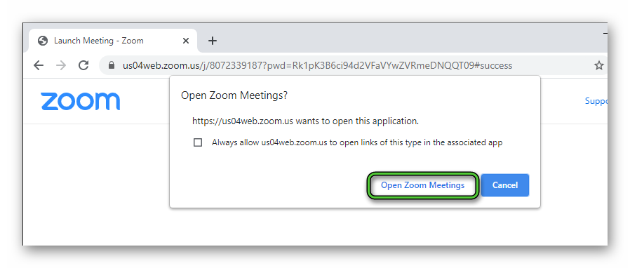 Open Zoom Meetings from link