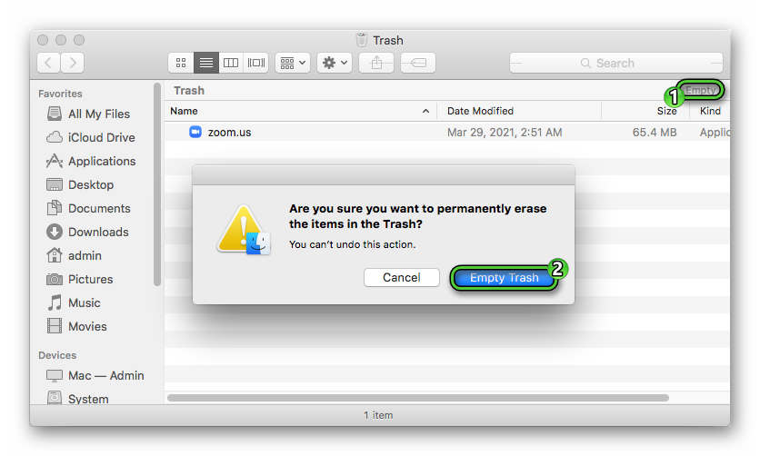 Empty Trash on Mac OS