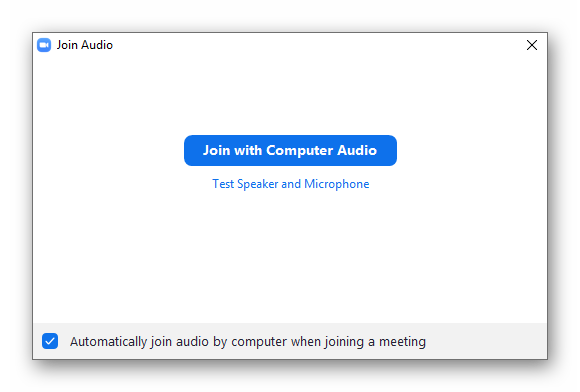 Join with Computer Audio window
