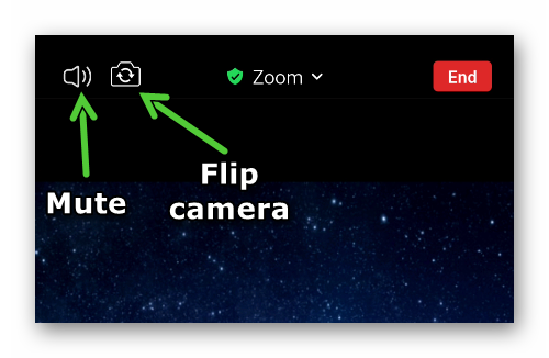 Mute and Flip camera buttons in mobile app