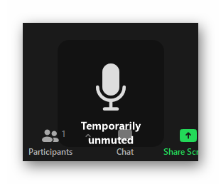 Temporary unmuted alert